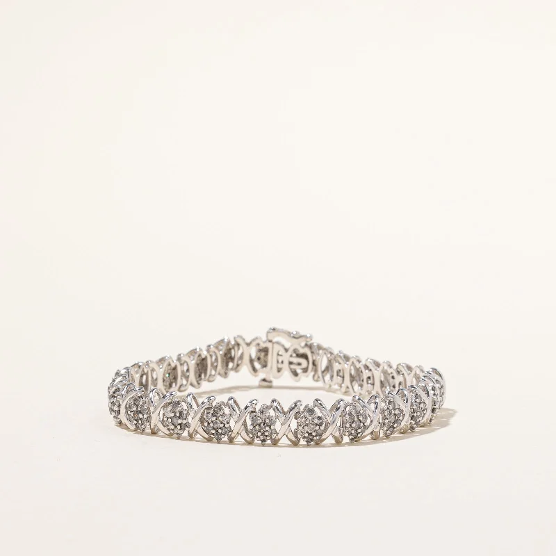Buy More, Save More On Stunning Jewelry Pieces Cluster Diamond White Gold Bracelet | 1.61ctw | 7"|
