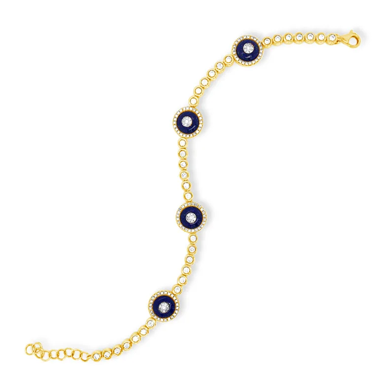 Sparkle More For Less – Jewelry Sale Happening Now Diamond & Lapis Evil Eye Bracelet
