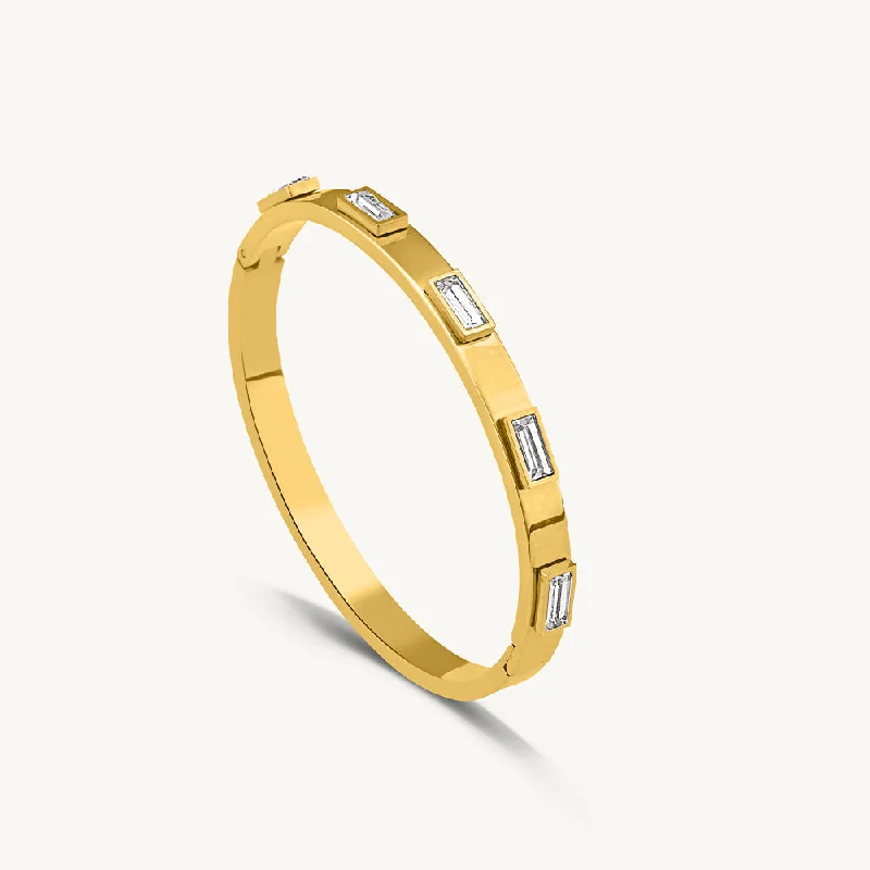 Customized Silver Jewelry For Unique Style Enchanting Stone Bangle Bracelet