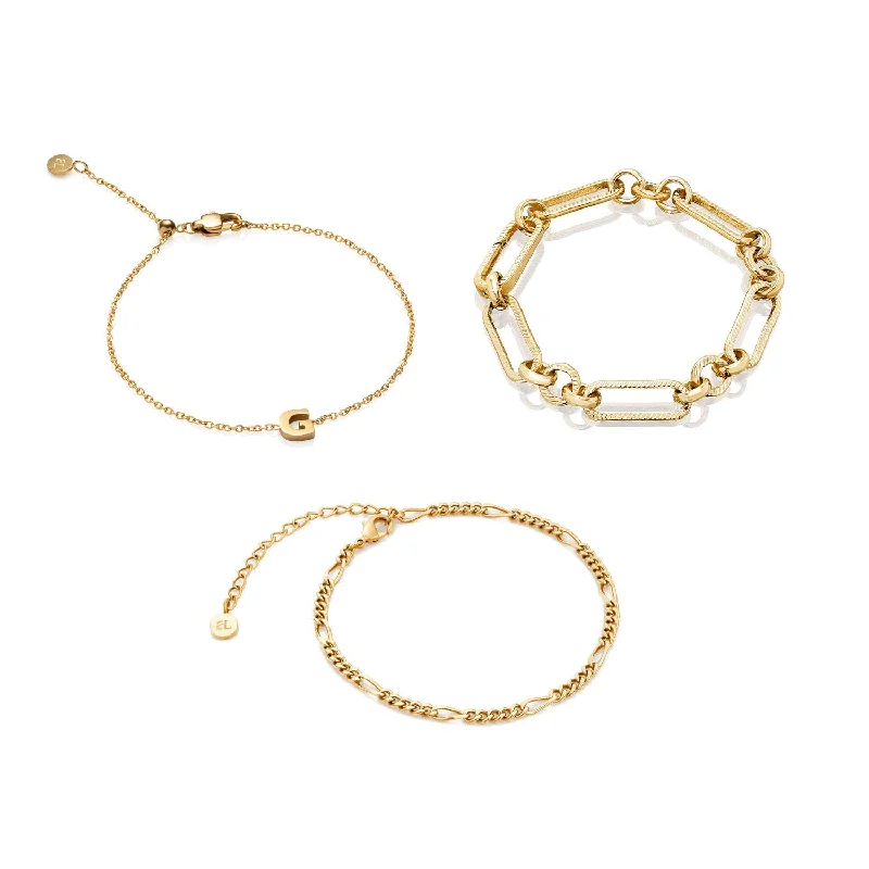 The Perfect Jewelry Piece At The Perfect Price Figaro Chain Bracelet Bundle (Gold)