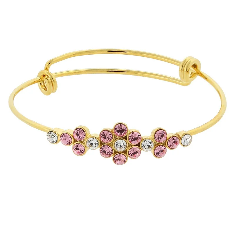 Personalized Jewelry Sale – Unique Pieces At Great Prices 1928 Jewelry Crystal Flower Wire Bangle Bracelet