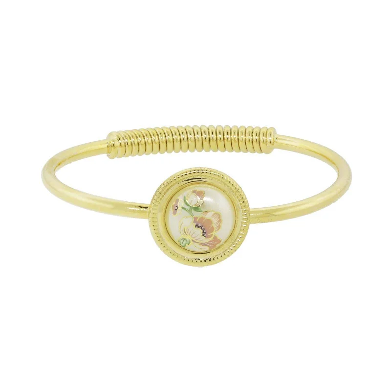 Don't Miss These Dazzling Jewelry Discounts 1928 Jewelry Flower Decal Faux Pearl Hinge Bracelet