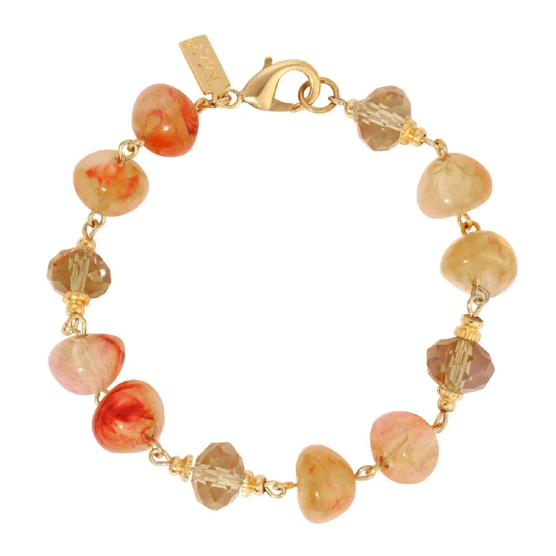 Luxury Meets Affordability – Jewelry Sale Now Live 1928 Jewelry Topaz Crystals & Carnelian Marble Effect Beaded Bracelet