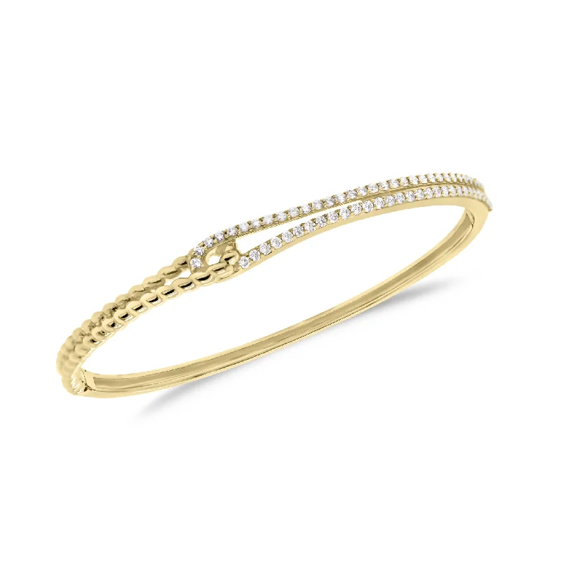Affordable Gold-Plated Jewelry For Modern Fashion Diamond Linked Rope Bangle Bracelet