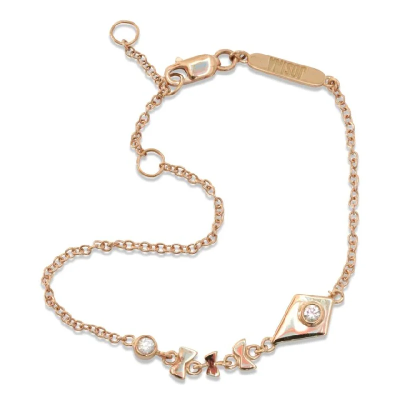 Handcrafted Beauty At Affordable Prices Kite 18K Rosegold Bracelet w. Diamonds