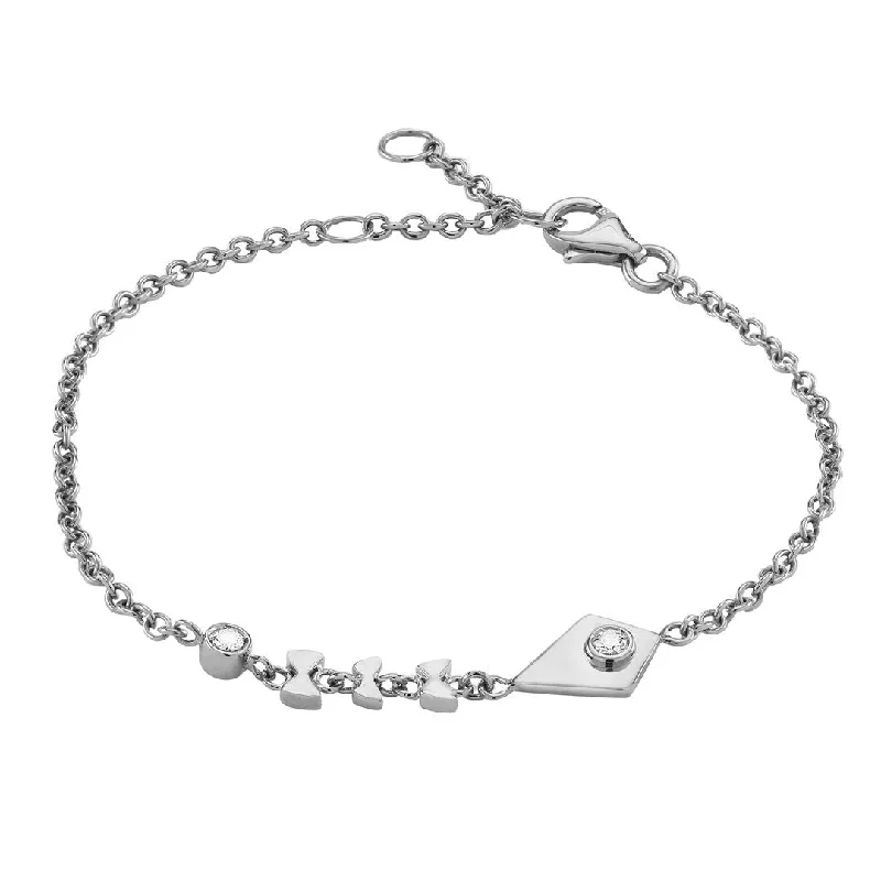 Timeless Elegance At Unbelievable Discounts Kite 18K Whitegold Bracelet w. Diamonds