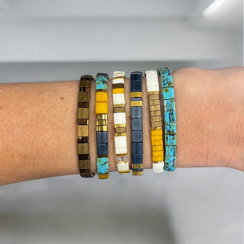 Breathtaking Jewelry At Limited-Time Savings JOURNEY- 6 Tila Bead Bracelet Stack