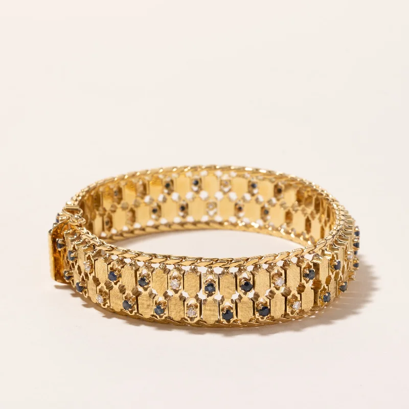 Bestselling Jewelry At Special Promotional Rates 18k Yellow Gold Sapphire and Diamond Bracelet | 2.43ctw, 0.54ctw | 7.5"