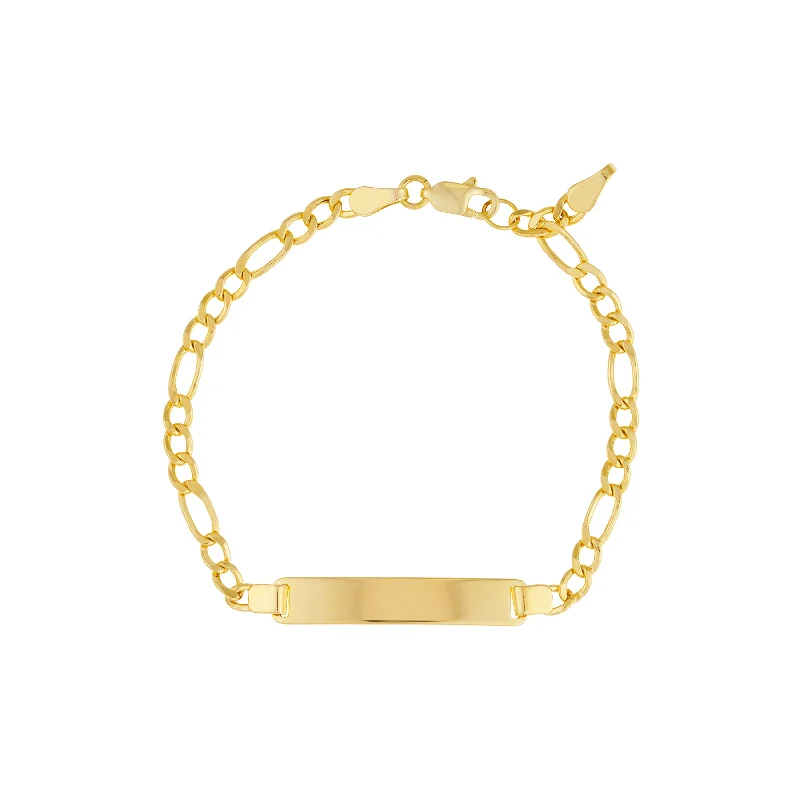 Exclusive Online Discounts On Stylish Jewelry Kids Initial ID Bracelet on Figaro Chain