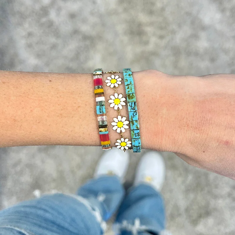 Discounted Jewelry For A Glamorous Look LAZY DAISY - 3 Tila Bead Bracelet Stack