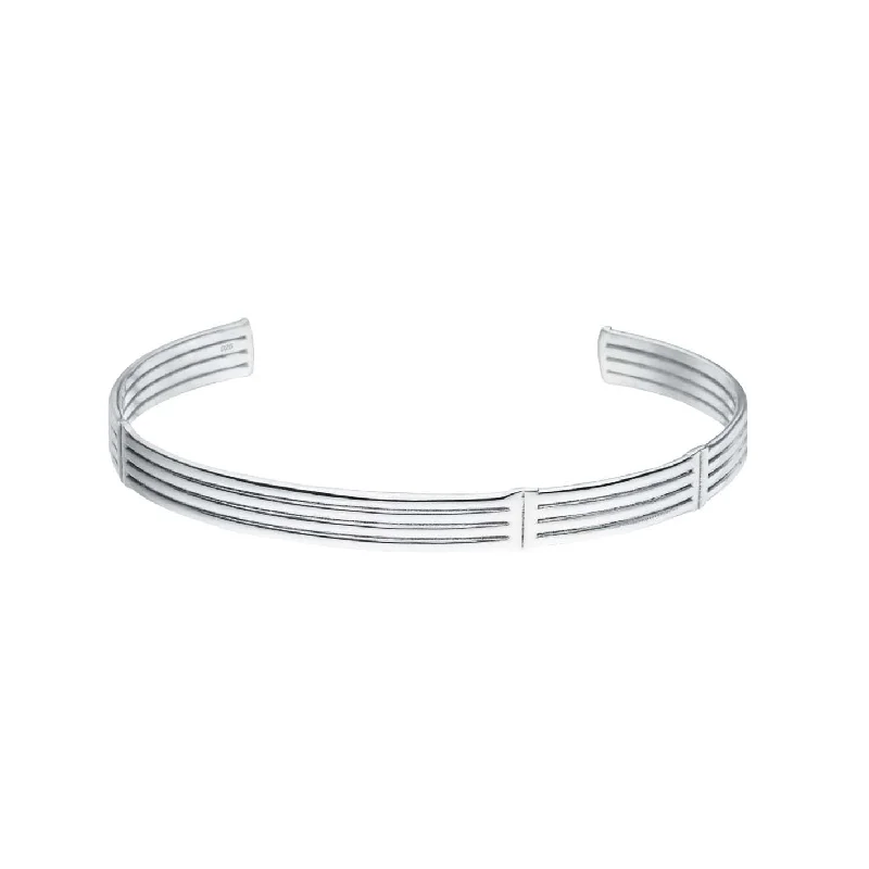 Timeless Elegance Now At Special Discounts Essential Lines Cuff Silver Bangle