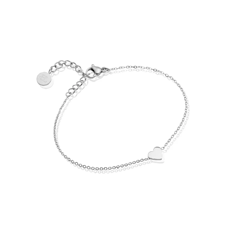 Luxury Jewelry At Unbeatable Discounts Mini Heart Bracelet (Silver)