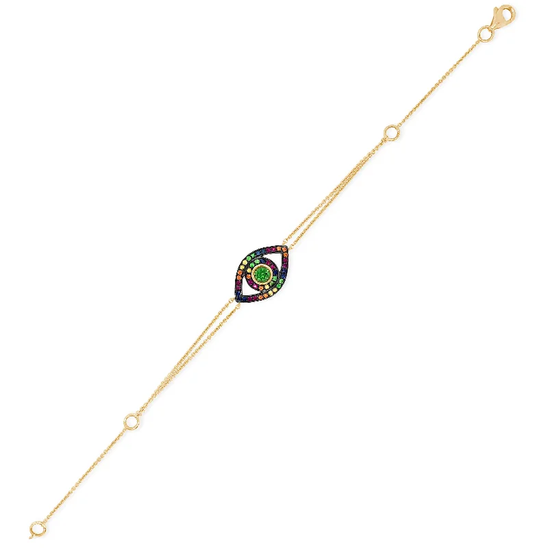 Special Jewelry Deals – Upgrade Your Collection Multicolor Gemstone Evil Eye Fashion Bracelet