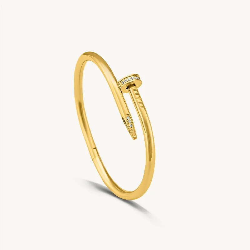 Elevate Your Outfit With Discounted Statement Jewelry Nail Bangle Bracelet