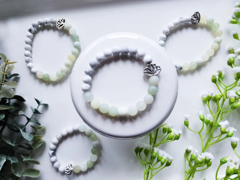 Celebrate Every Occasion With Sparkling Savings New Jade and Howlite Beaded Bracelet || Reiki Infused