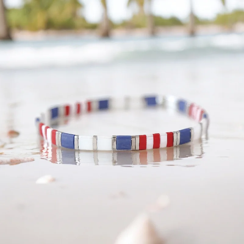 Seasonal Jewelry Sale – Upgrade Your Collection PATRIOT - Tila Bead Bracelet | Single