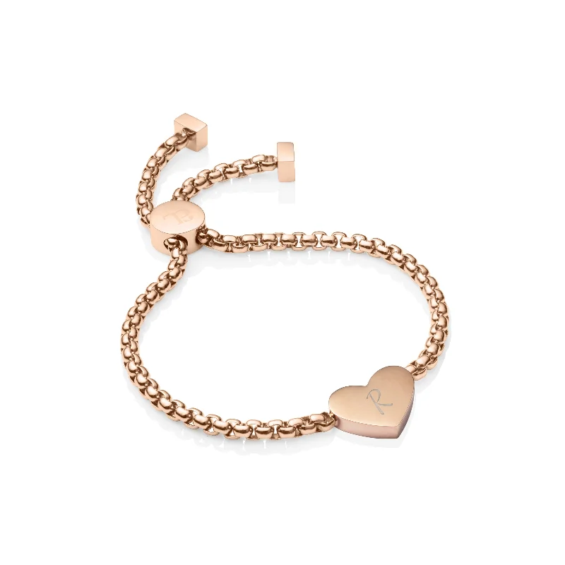 Glamorous Jewelry, Glamorous Deals – Shop Now Personalise Heart Bracelet (Rose Gold)