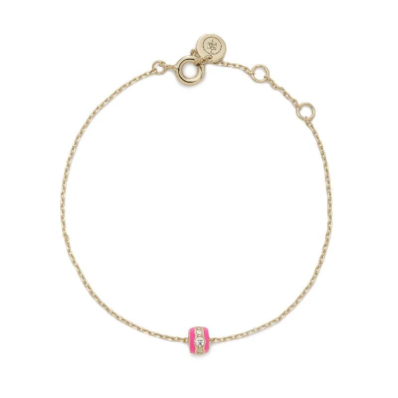 Sparkle For Less – Shop Our Limited-Time Jewelry Deals Pink Enamel & Cz Channel Rondelle Bracelet