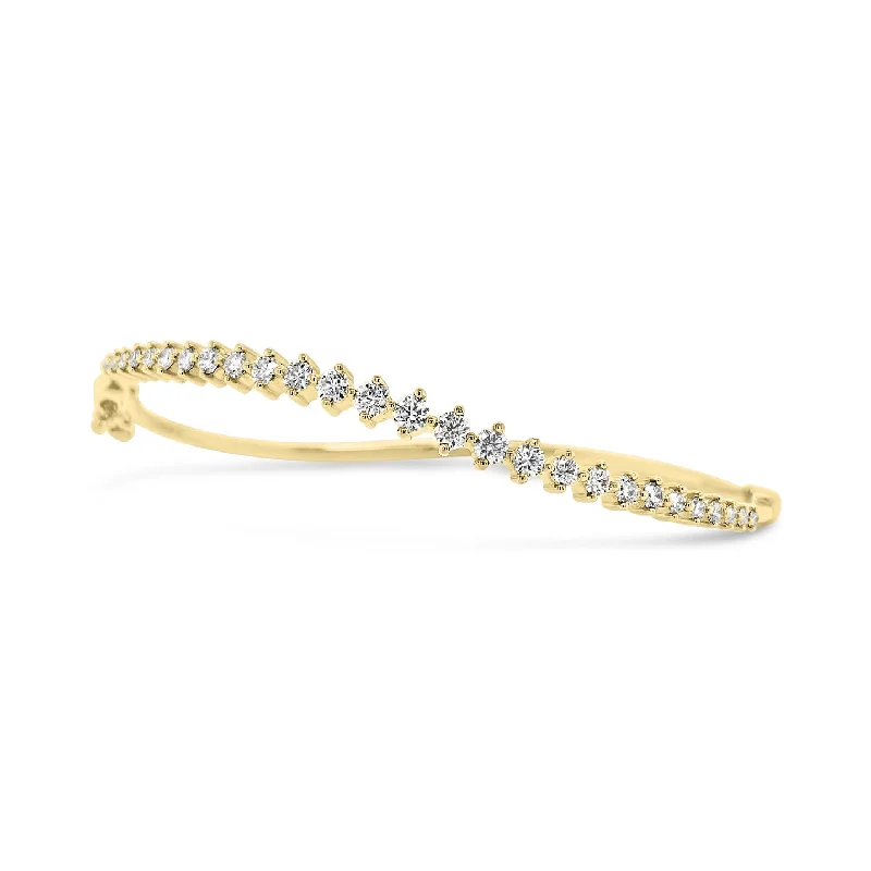 Shop Signature Jewelry Styles At Exclusive Prices Prong-Set Diamond Wave Bangle