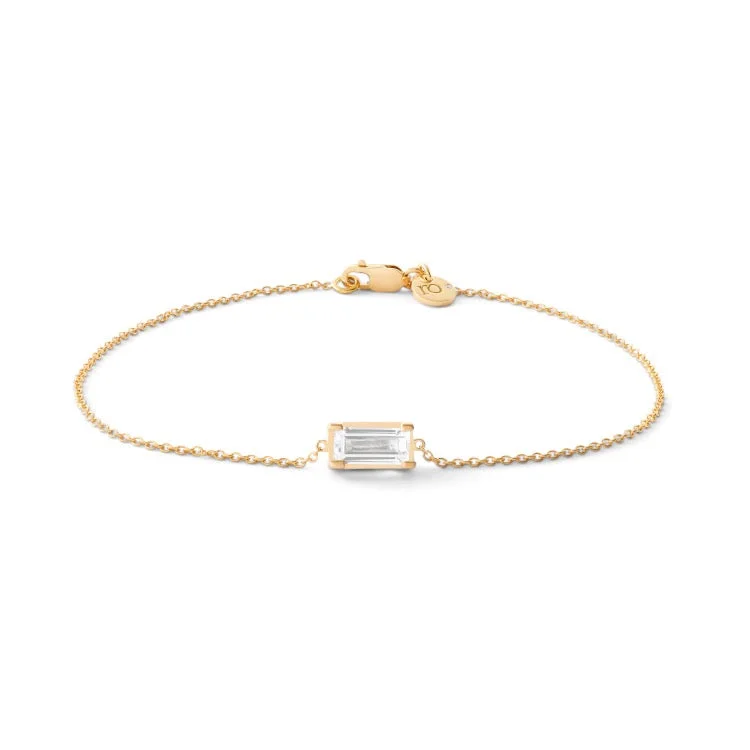 Customized Silver Jewelry For Unique Style Nord White 18K Gold Bracelet w. Topaz & Diamond
