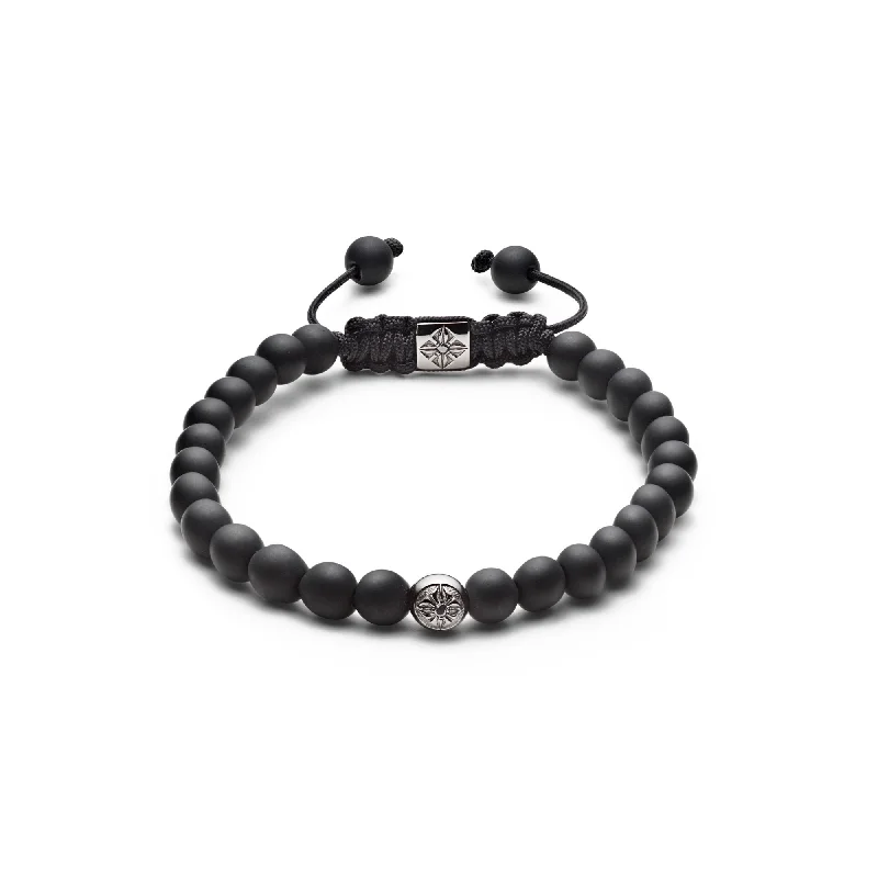 Affordable Glamour – Premium Jewelry At Special Prices 6mm Non-braided Black 18K Gold Bracelet w. Diamond