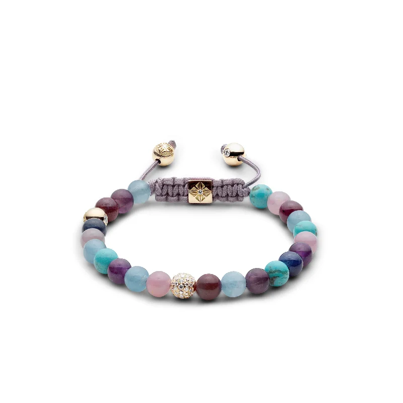 Shine In Style – Shop Jewelry Discounts Today 6mm Non-braided Lavender 18K Gold Bracelet w. Gemstones