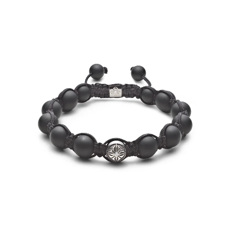 Modern Jewelry At Exclusive Discounts – Shop Today 10 mm Braided Black/Grey 18K Whitegold Bracelet w. Diamond