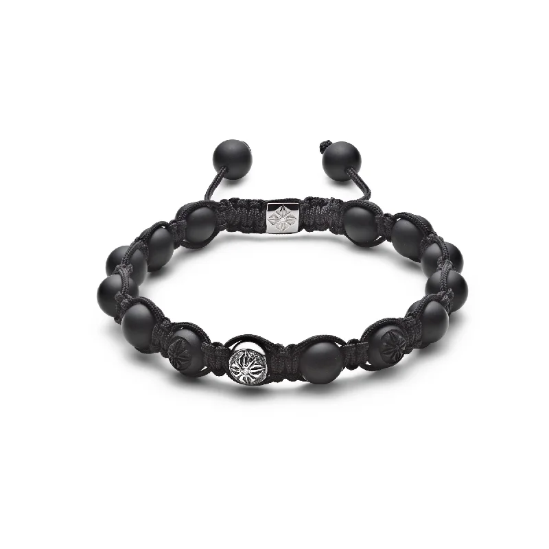 Flash Sale On Stunning Jewelry – Don't Miss Out 8 mm Black Braided 18K Whitegold Bracelet w. Diamond