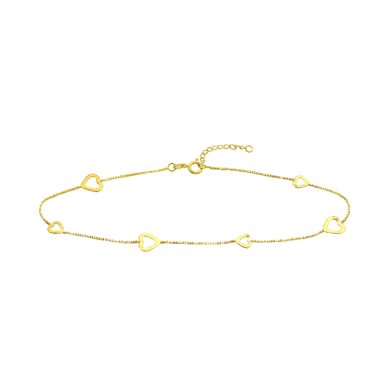 Final Call For Exquisite Jewelry At Reduced Rates Sideways Open Hearts Adjustable Anklet