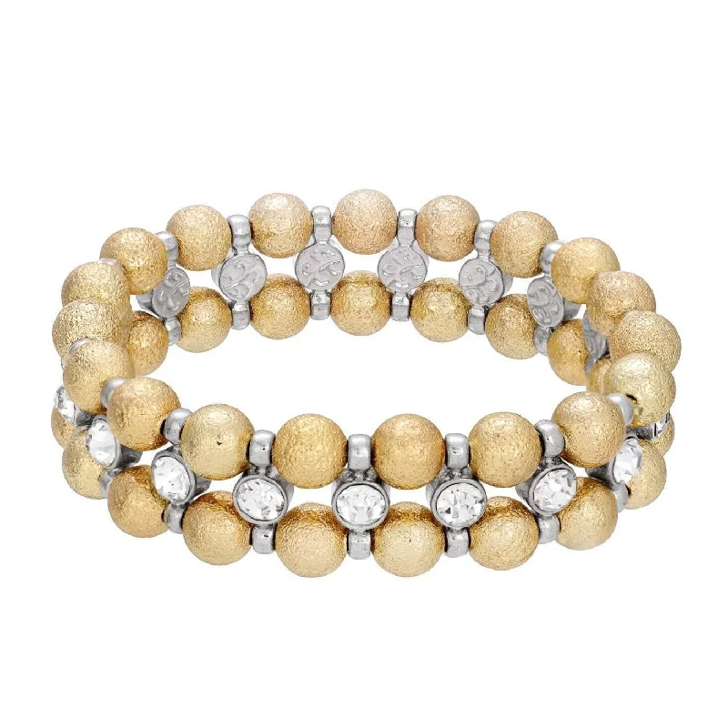 Jewelry Sale Bonanza – Grab Your Sparkle Now 1928 Jewelry Brushed Ball Crystal Stretch Bracelet