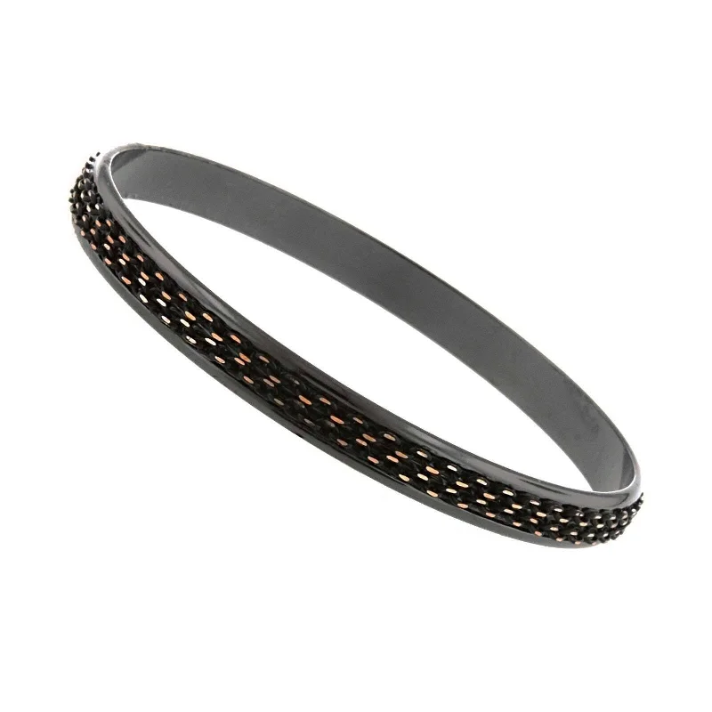 Special Jewelry Deals – Upgrade Your Collection 1928 Jewelry Eclipse Black And Gold Medium Chain Wrapped Bangle Bracelet