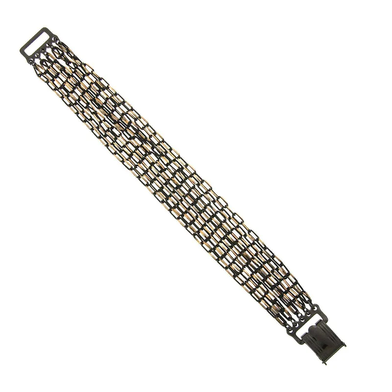 Grab Your Dream Jewelry At The Lowest Prices 1928 Jewelry Eclipse Black And Gold Multi Chain Clasp Bracelet