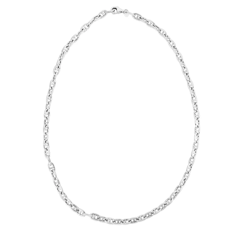 Shop High-Quality Jewelry At Jaw-Dropping Discounts Silver 5.9mm Puffed Mariner Chain