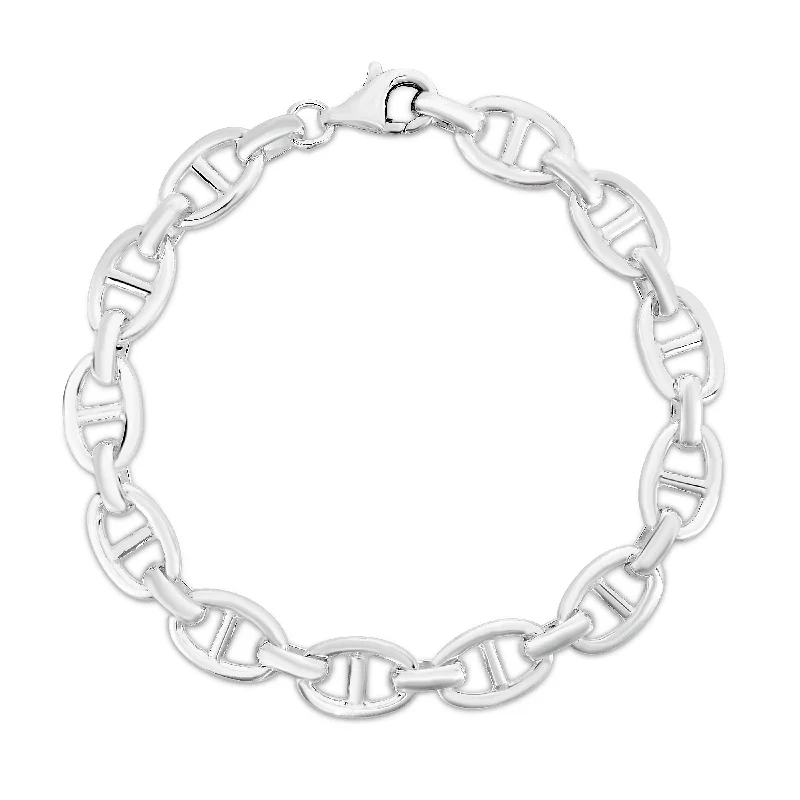 Premium Diamond Jewelry At Once-In-A-Lifetime Discounts Silver 9mm Puffed Mariner Bracelet