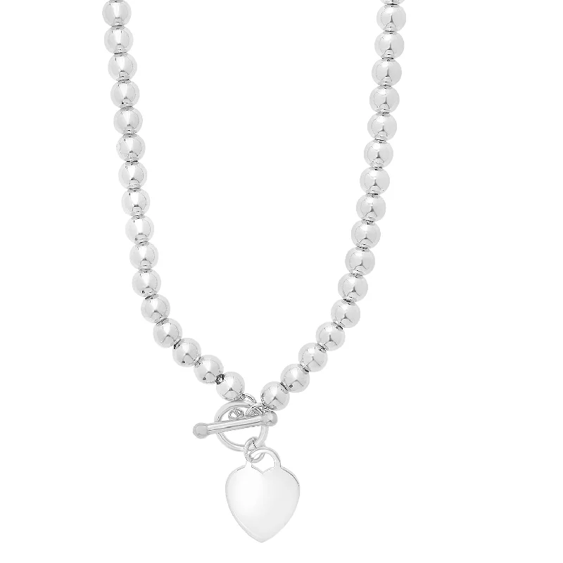 Special Deals On Handcrafted And Designer Jewelry Silver Bead Toggle Heart Bracelet