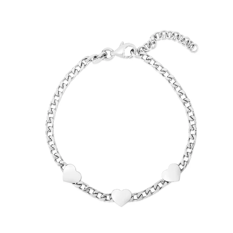 Timeless Elegance Now At Special Discounts Silver Heart Chain Bracelet