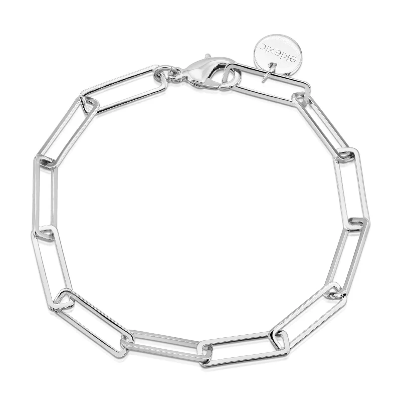 Must-Have Jewelry Pieces At Reduced Prices Silver Large Rectangle Link Chain Bracelet