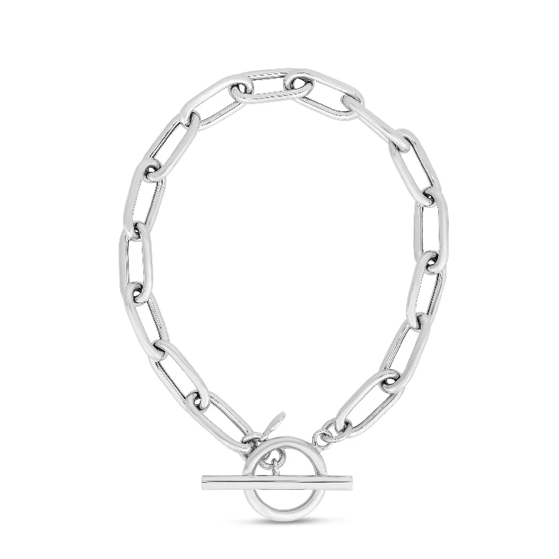 Jewelry Clearance – Final Chance To Save Big Silver Paperclip Toggle Bracelet