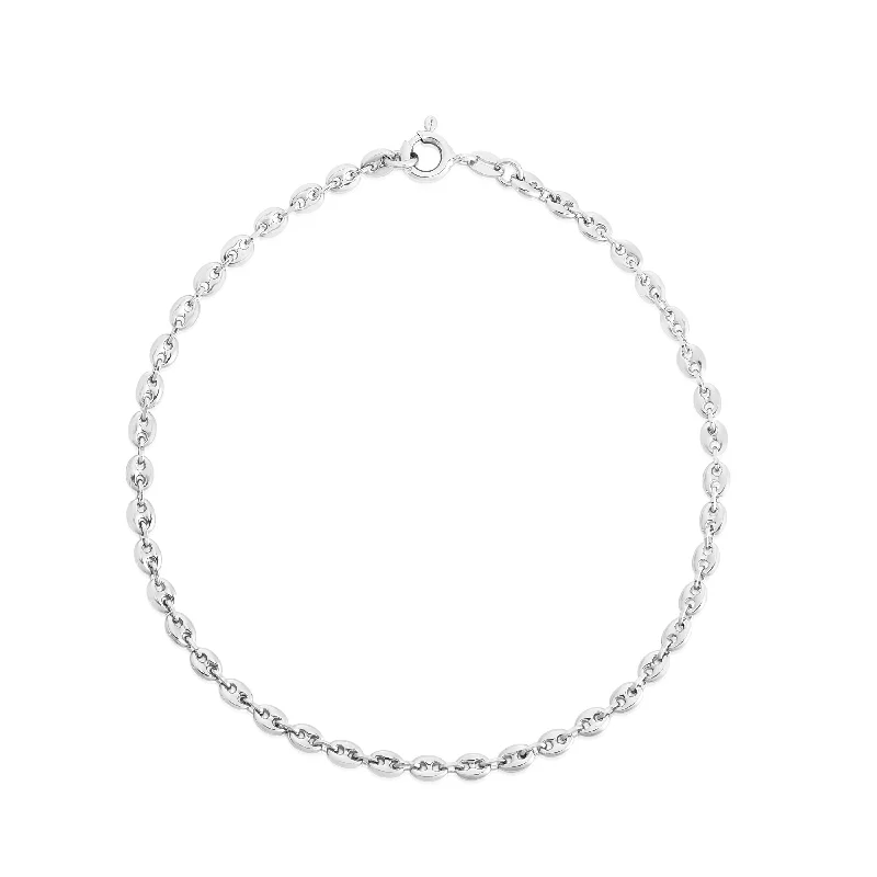Limited-Stock Jewelry Sale – Shop Before It's Gone Silver Puffed Mariner Anklet