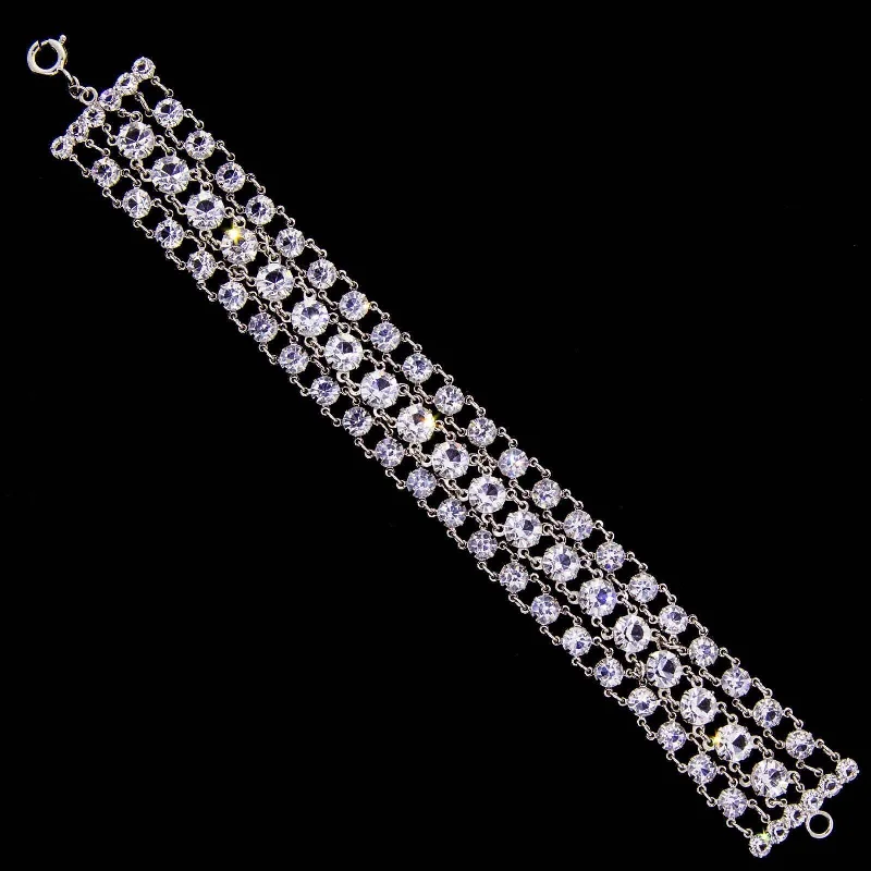 Exclusive Online Discounts On Stylish Jewelry 1928 Jewelry 3 Row Round Vintage Austrian Crystal Link Bracelet