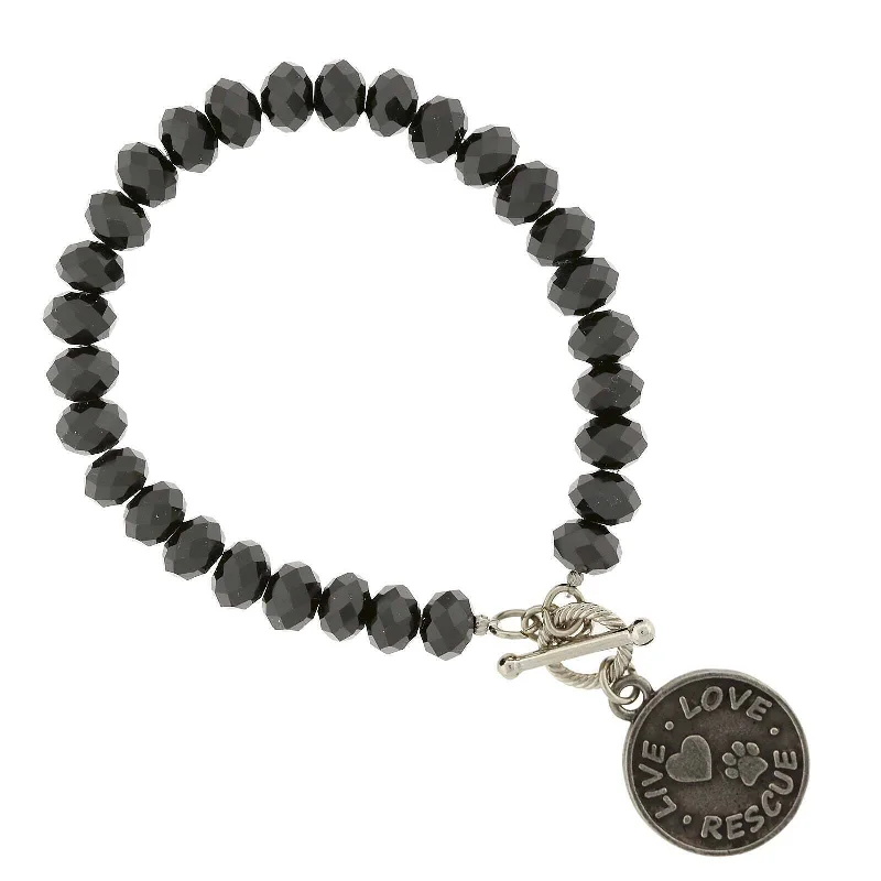 Shop Dazzling Jewelry With Special Promotional Discounts 1928 Jewelry Glass Beads Live Love Rescue Toggle Pendant Bracelet