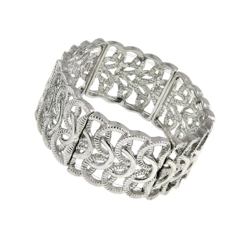 Delicate Crystal Jewelry For Sophisticated Charm 1928 Jewelry Woven Loop Stretch Bracelet