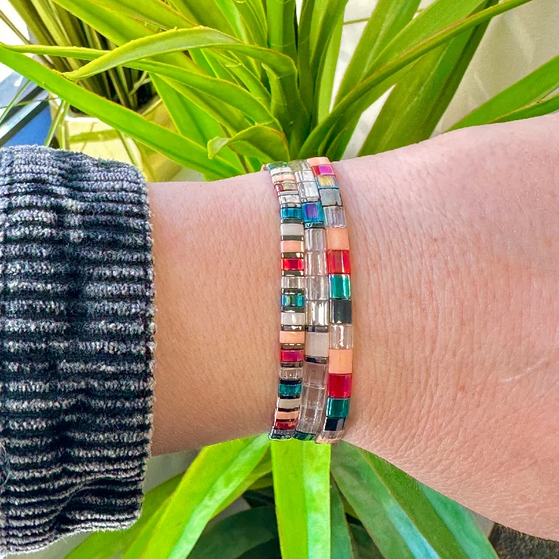 Holiday Jewelry Sale – Perfect Gifts At Great Prices NEW YEARS PARTY - 3 Tila Bead Bracelet Stack
