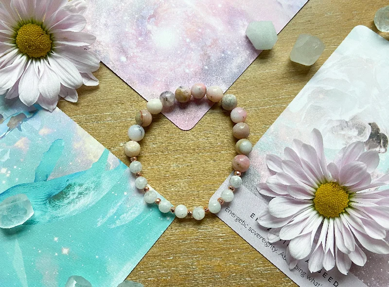 Exclusive Online Discounts On Stylish Jewelry Pink Opal & Rainbow Moonstone || Reiki Infused