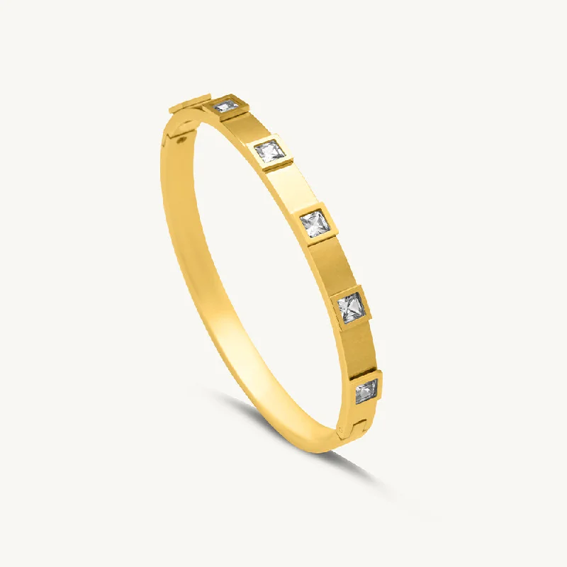 Grab Your Dream Jewelry At The Lowest Prices Square Crystals Bangle Bracelet