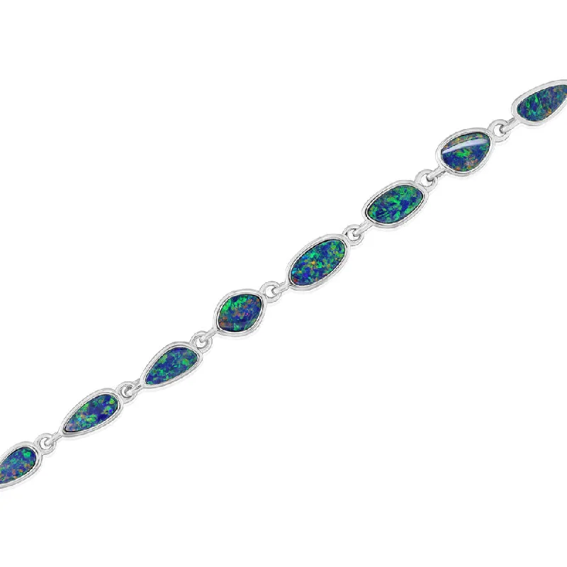 Luxury Jewelry Clearance – Shop Premium Styles Now Sterling Silver Australian Opal Doublet Bracelet
