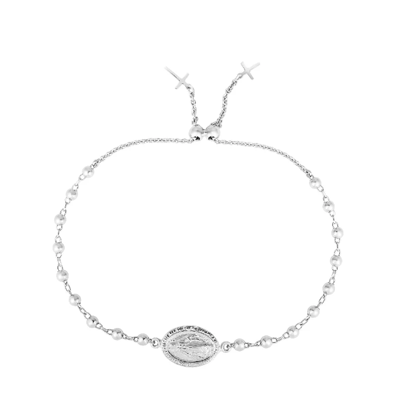 Jewelry Clearance Sale – Final Reductions Sterling Silver Religious Medal Bead Friendship Bracelet