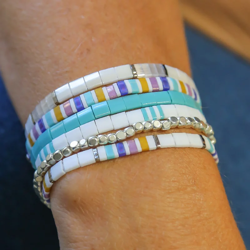 Stunning Statement Jewelry, Unbeatable Discounts MAUI - 6 Tila Bracelet Stack