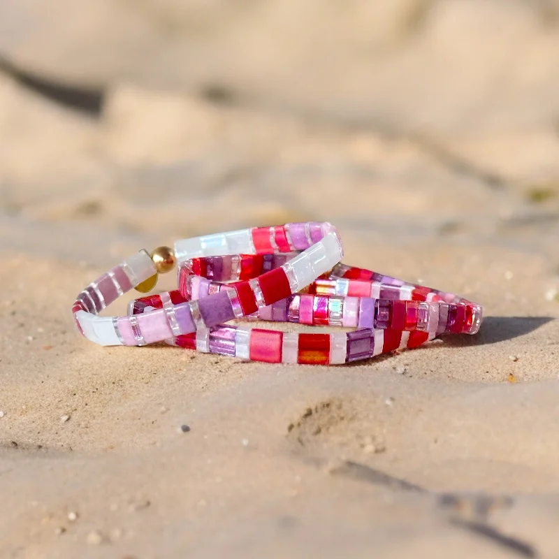 Shop Stylish Jewelry Now And Save Big SWEETHEART - 3 Tila Bead Bracelet Stack