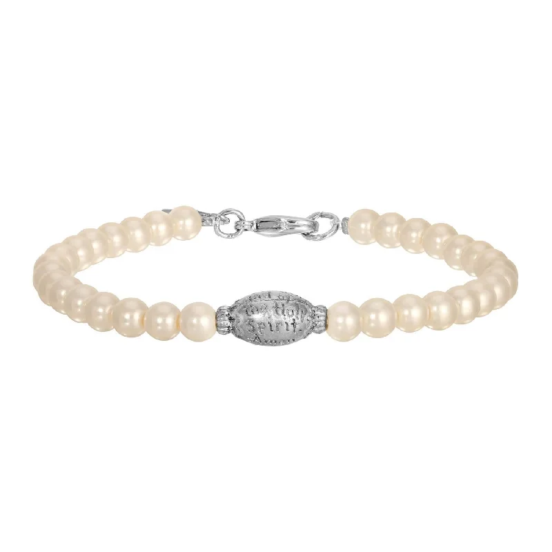 Breathtaking Jewelry, Breathtaking Prices Symbols Of Faith Prayer Bead Faux Pearl Bracelet